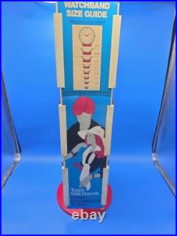 VTG 1970s Topps Watchband Rotating Store Display + 15 NOS Bands VERY RARE