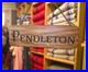 VTG 36 Pendleton Woolen Mills Wood Store Display Sign Advertisement Rare 70s