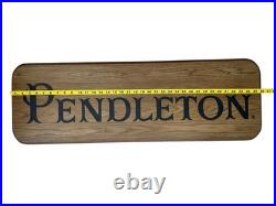 VTG 36 Pendleton Woolen Mills Wood Store Display Sign Advertisement Rare 70s