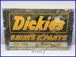 VTG ATQ Dickies Shirts Pants Workwear Mirror Glass Sign Store Display 16x10 RARE