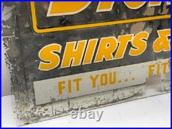 VTG ATQ Dickies Shirts Pants Workwear Mirror Glass Sign Store Display 16x10 RARE