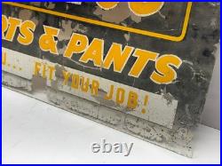 VTG ATQ Dickies Shirts Pants Workwear Mirror Glass Sign Store Display 16x10 RARE