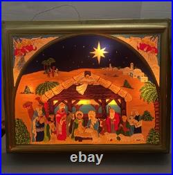 VTG HTF Rare 1955 Antique Noma Lites Vinyllite Store Display Nativity Scene