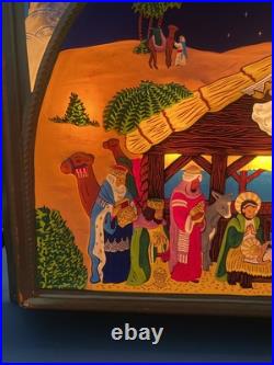 VTG HTF Rare 1955 Antique Noma Lites Vinyllite Store Display Nativity Scene