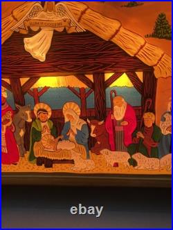 VTG HTF Rare 1955 Antique Noma Lites Vinyllite Store Display Nativity Scene