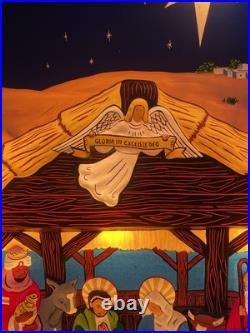 VTG HTF Rare 1955 Antique Noma Lites Vinyllite Store Display Nativity Scene