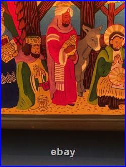 VTG HTF Rare 1955 Antique Noma Lites Vinyllite Store Display Nativity Scene