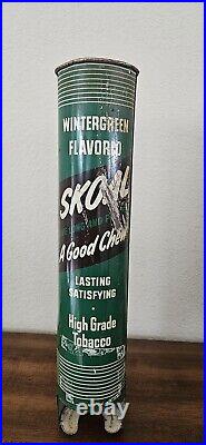 VTG Old Skoal Store Display ChewithDip Tobacco Dispenser Sign Tin Rack. Rare Find