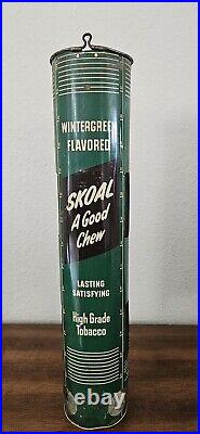 VTG Old Skoal Store Display ChewithDip Tobacco Dispenser Sign Tin Rack. Rare Find