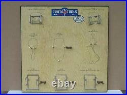 VTG Proto Tools Store Display Sign Old Signage Advertisement Board NOS Rare