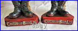 VTG Rare Pair Canterbury Belts Advertising Store Display Statues