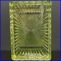 Vaseline Uranium Glass HOFFMAN'S CHOCOLATES Display Tray Advertising RARE