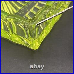 Vaseline Uranium Glass HOFFMAN'S CHOCOLATES Display Tray Advertising RARE