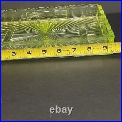 Vaseline Uranium Glass HOFFMAN'S CHOCOLATES Display Tray Advertising RARE