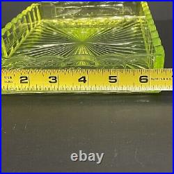 Vaseline Uranium Glass HOFFMAN'S CHOCOLATES Display Tray Advertising RARE