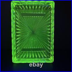 Vaseline Uranium Glass HOFFMAN'S CHOCOLATES Display Tray Advertising RARE