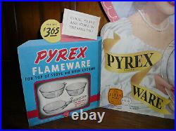 Very Rare 1940's Original Pyrexcardboard Standing Store Display Wi/original Box