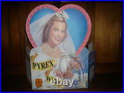 Very Rare 1940's Original Pyrexcardboard Standing Store Display Wi/original Box