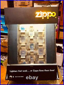 Very Rare 1950's Zippo 30 Lighter Rotating Belt Display Case See Video