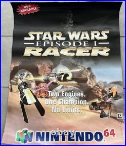 Very Rare 1999 Star Wars Episode 1 Nintendo STORE DISPLAY Lucas poster 48x37