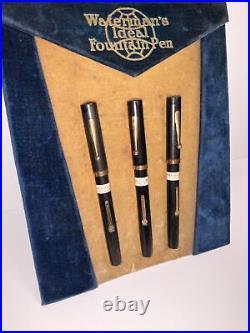 Very Rare Antique Original Waterman Store Display With 3 Dummy Pens