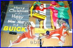 Very Rare Big Vtg 1950's Buick Dealer Window Display Poster Xmas Christmas MCM