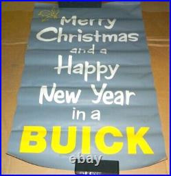 Very Rare Big Vtg 1950's Buick Dealer Window Display Poster Xmas Christmas MCM