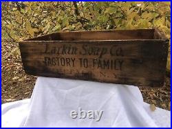 Very Rare Larkin Soap Co, Buffalo, NY Large Wood Crate Shipping Box 2 Sided