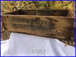 Very Rare Larkin Soap Co, Buffalo, NY Large Wood Crate Shipping Box 2 Sided