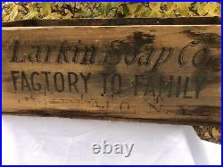 Very Rare Larkin Soap Co, Buffalo, NY Large Wood Crate Shipping Box 2 Sided