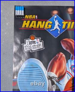 Very Rare NBA HANG TIME Poster Video Game SNES N64 Store Display Rental Promo