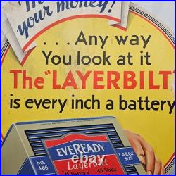 Very Rare Vintage 1929 Eveready Battery Store Display 18 1/2 x 36 1/4