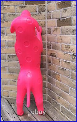 Victoria Secret Pink Large Plastic Display Dog Blow Mold Polka Dot 44 Rare