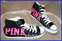 Victoria's Secret Pink Rare Htf Black Pink Converse Store Display Shoes D004