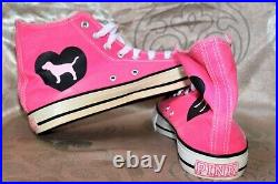 Victoria's Secret Pink Rare Htf Neon Hot Pink Converse Store Display Shoes D005
