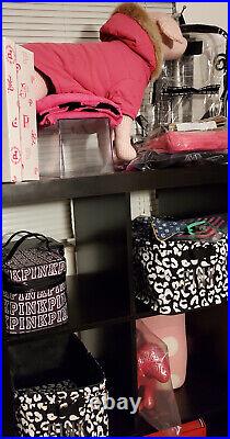 Victoria's Secret Pink Rare Silver Cheetah Print Storage Canvas Display Bin New