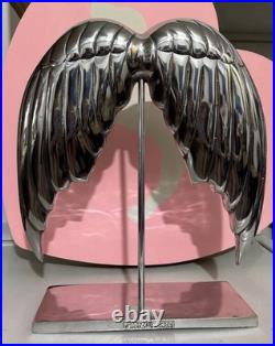 Victoria's Secret VS Rare/HTF Silver Polished Metal Angel Wings Store Display