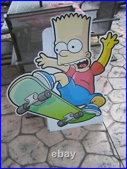 Vinatge Rare Bart Simpson Video Store Display Sign-Skateboarding 43 x 40 withstand