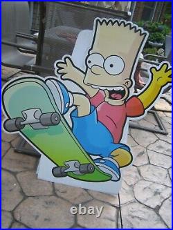 Vinatge Rare Bart Simpson Video Store Display Sign-Skateboarding 43 x 40 withstand