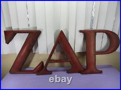 Vintage 18 Wooden Letters ZAP Store Shop Sign Display RED 1930's/1940's RARE