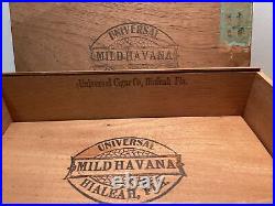 Vintage 1920s Store Display Wooden Cigar Box UNIVERSAL Cigar Co, Hialeah Fl RARE
