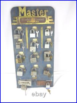 Vintage 1930s Master World's Finest Padlock Locks Store Display RARE