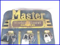 Vintage 1930s Master World's Finest Padlock Locks Store Display RARE