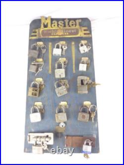 Vintage 1930s Master World's Finest Padlock Locks Store Display RARE