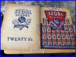 Vintage 1940 RARE Unused Store Counter Display SEGAL Razor Blades withOriginal Box