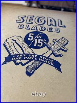 Vintage 1940 RARE Unused Store Counter Display SEGAL Razor Blades withOriginal Box