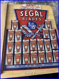 Vintage 1940 RARE Unused Store Counter Display SEGAL Razor Blades withOriginal Box