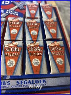 Vintage 1940 RARE Unused Store Counter Display SEGAL Razor Blades withOriginal Box