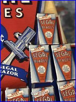 Vintage 1940 RARE Unused Store Counter Display SEGAL Razor Blades withOriginal Box