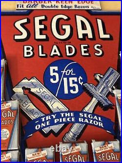 Vintage 1940 RARE Unused Store Counter Display SEGAL Razor Blades withOriginal Box